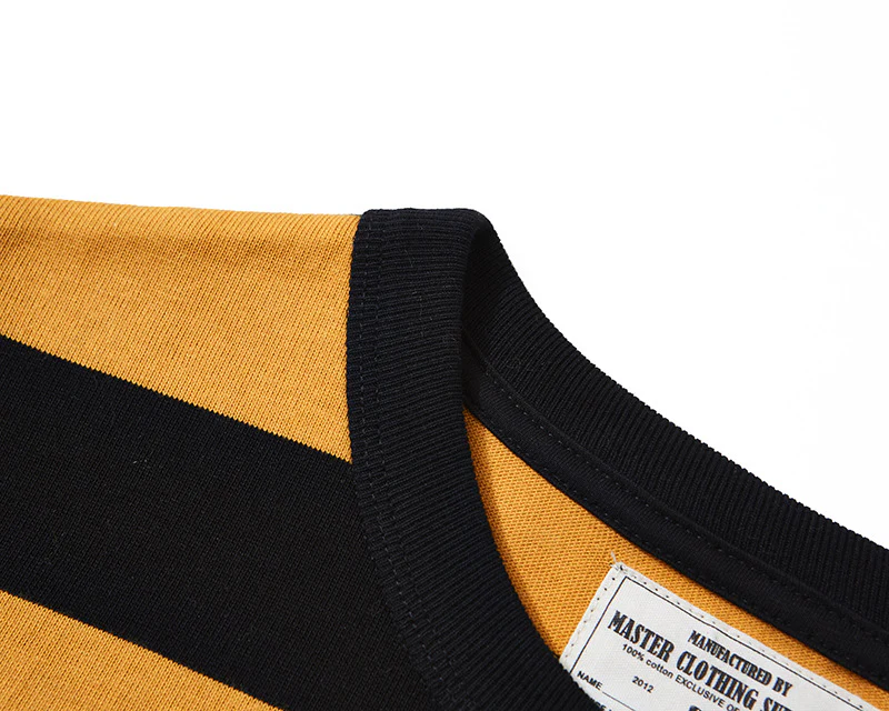 Men's American Retro Prisoner Motorcycle Thick Stripe Long Sleeve T-Shirt - Image 14