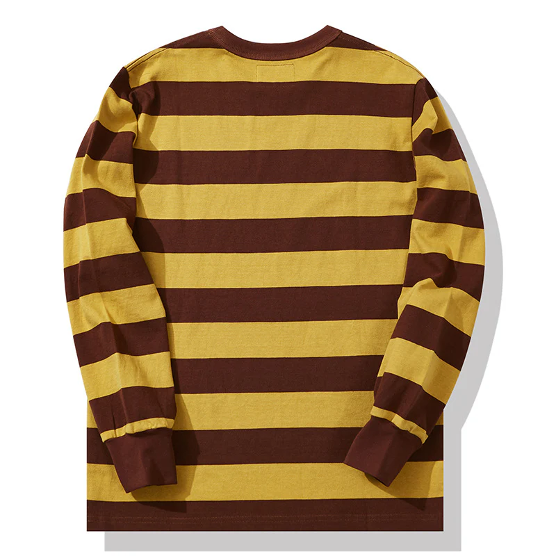 Men's American Retro Prisoner Motorcycle Thick Stripe Long Sleeve T-Shirt - Image 4