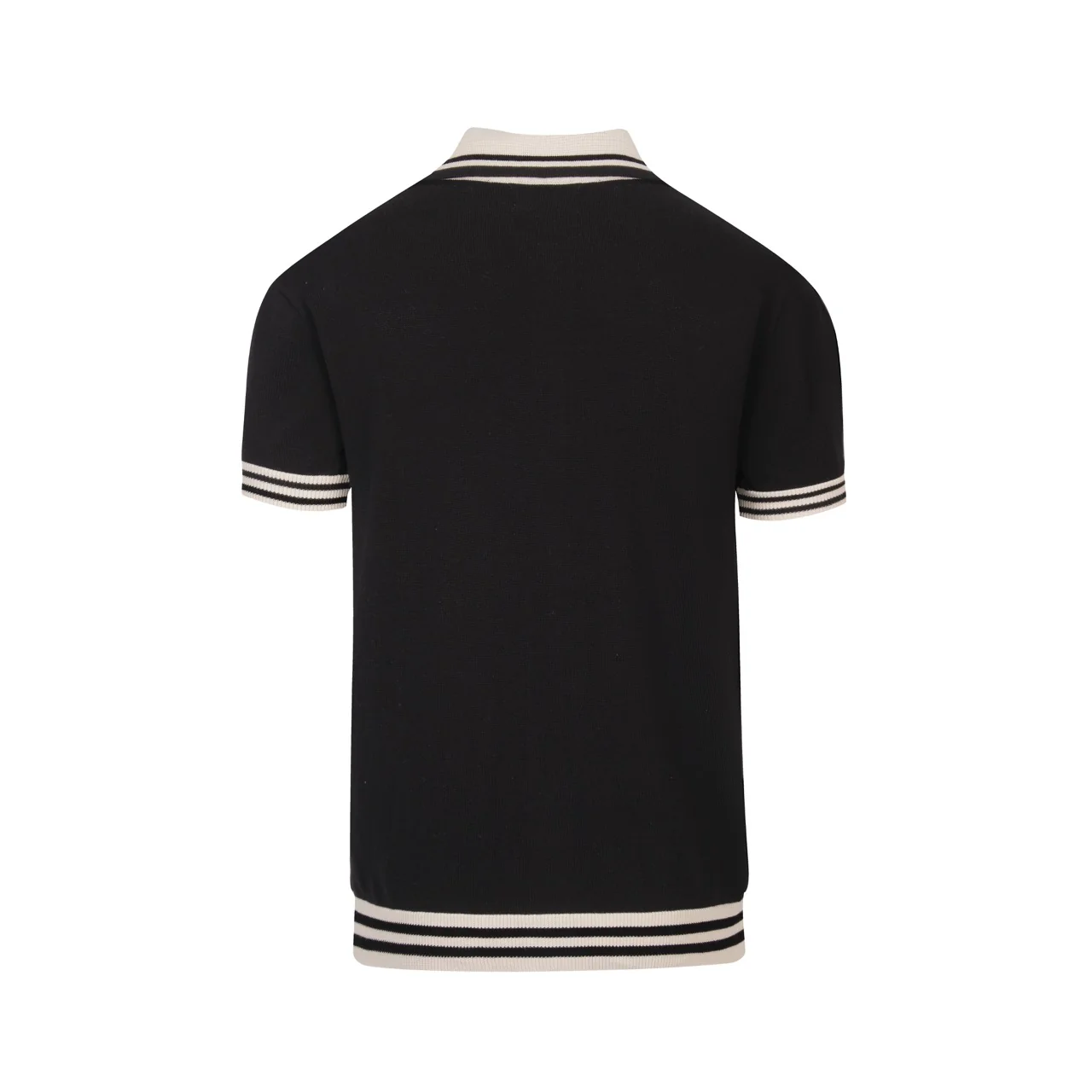 Men's Black Retro Striped Art Knitted Cardigan - Image 10