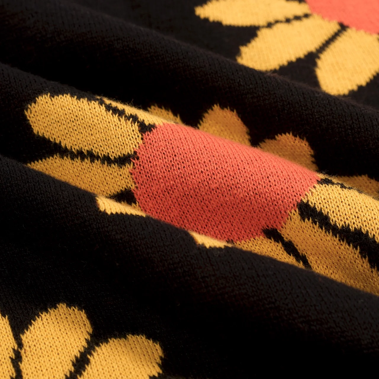 Men's black sunflower retro jacquard knitted cardigan - Image 8