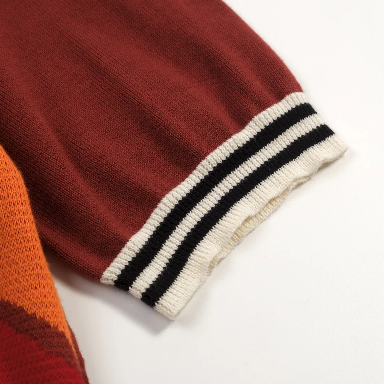 Men's Brown Retro Fashion Art Design Knitted Cardigan - Image 5