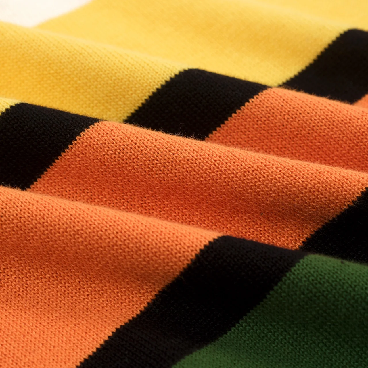 Men's Green Striped Sunset Embroidered polo Knit Shirt - Image 8