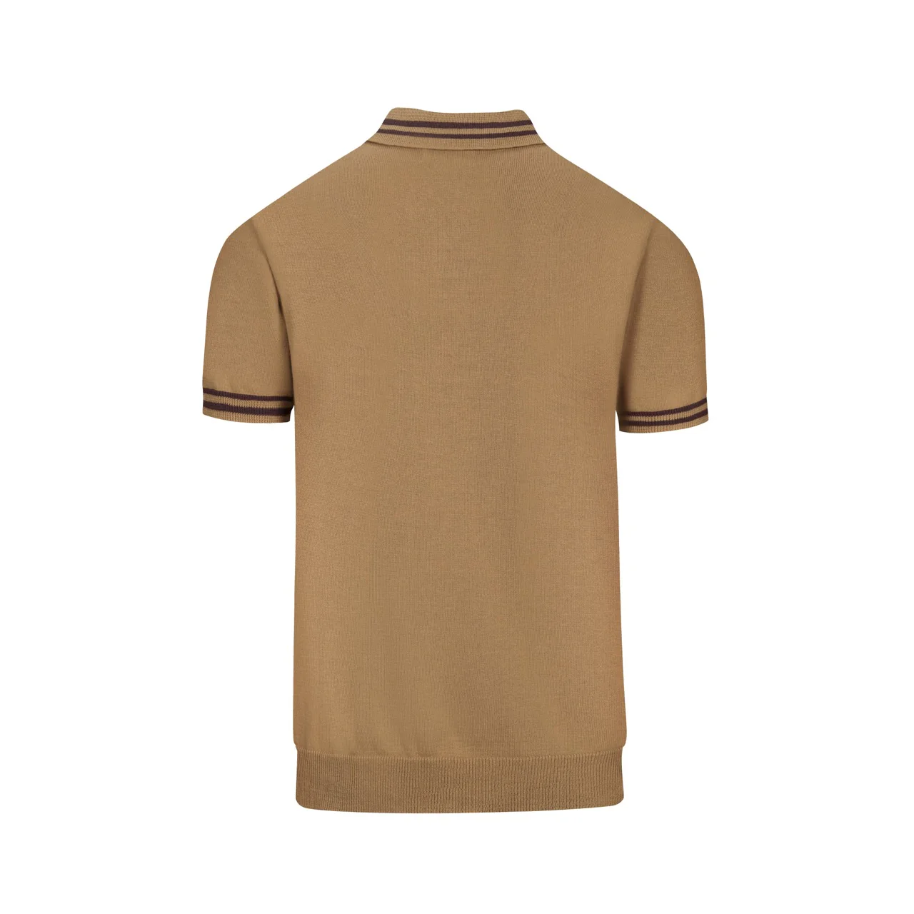 Men's Khaki Vintage Simple Art Jacquard Knitted Cardigan - Image 3