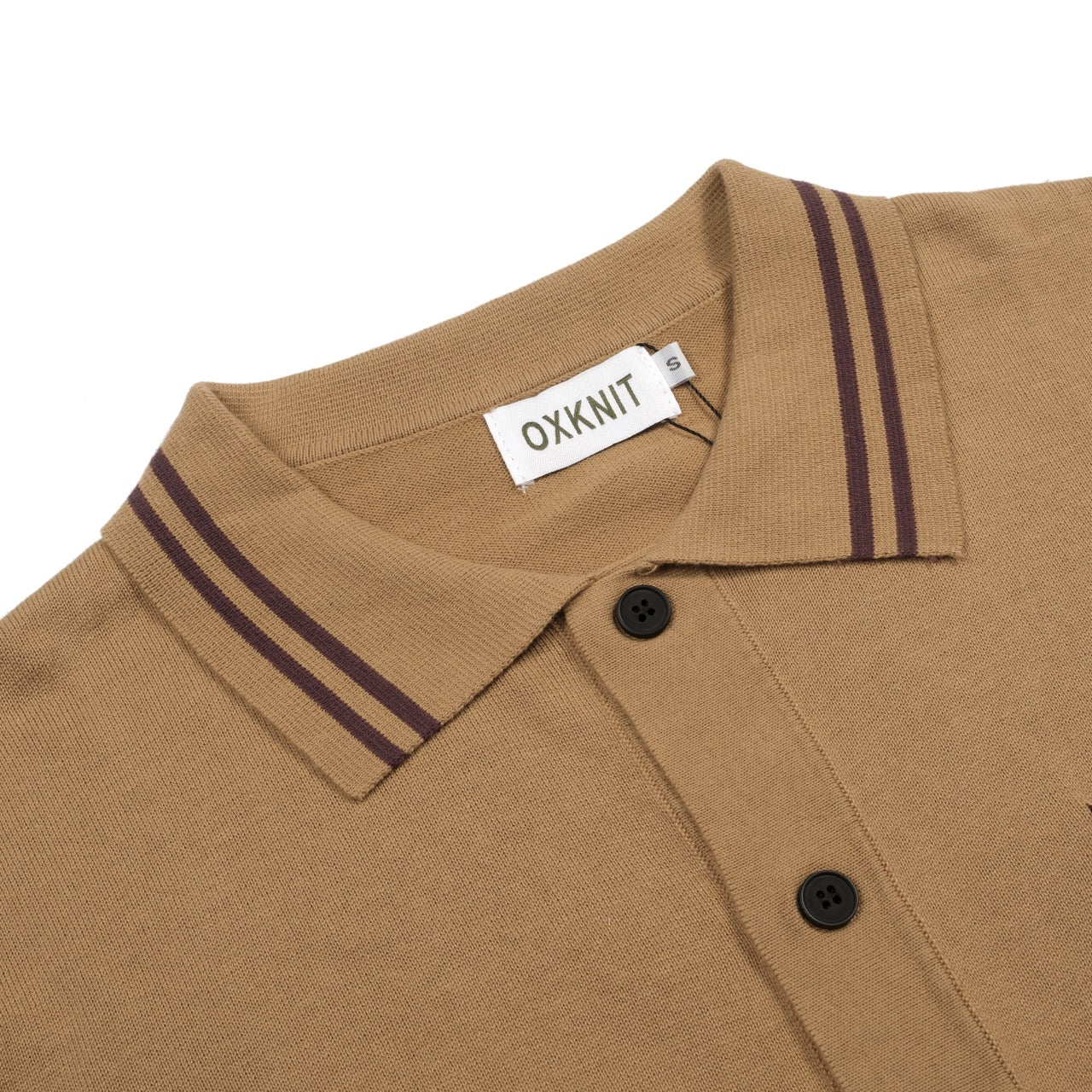 Men's Khaki Vintage Simple Art Jacquard Knitted Cardigan - Image 4