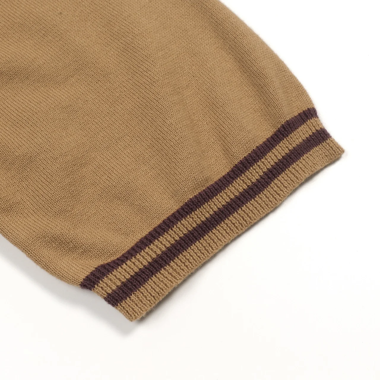Men's Khaki Vintage Simple Art Jacquard Knitted Cardigan - Image 8