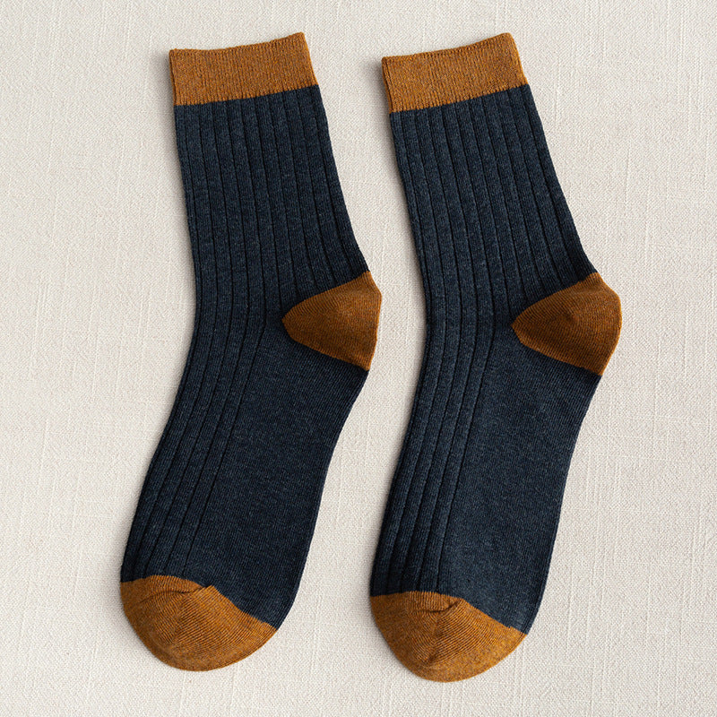 Men's Socks Autumn and Winter Cotton Color Matching Basic All-Matching Tube Socks - Image 16