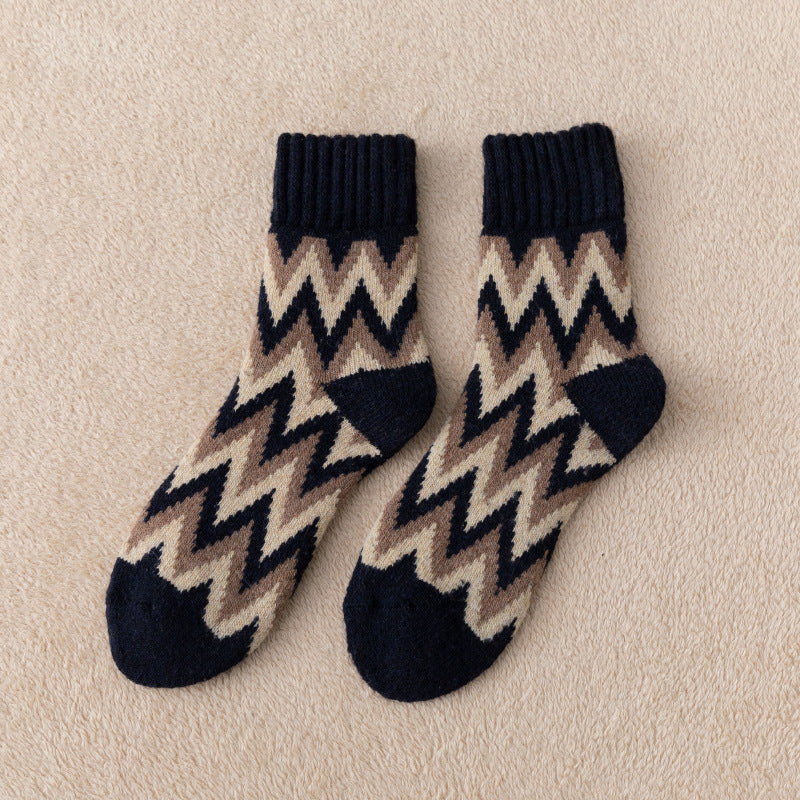 Socks Extra Thick Men's Mid-Calf Length Sock Autumn and Winter Thickened Warm Retro Socks - Image 9