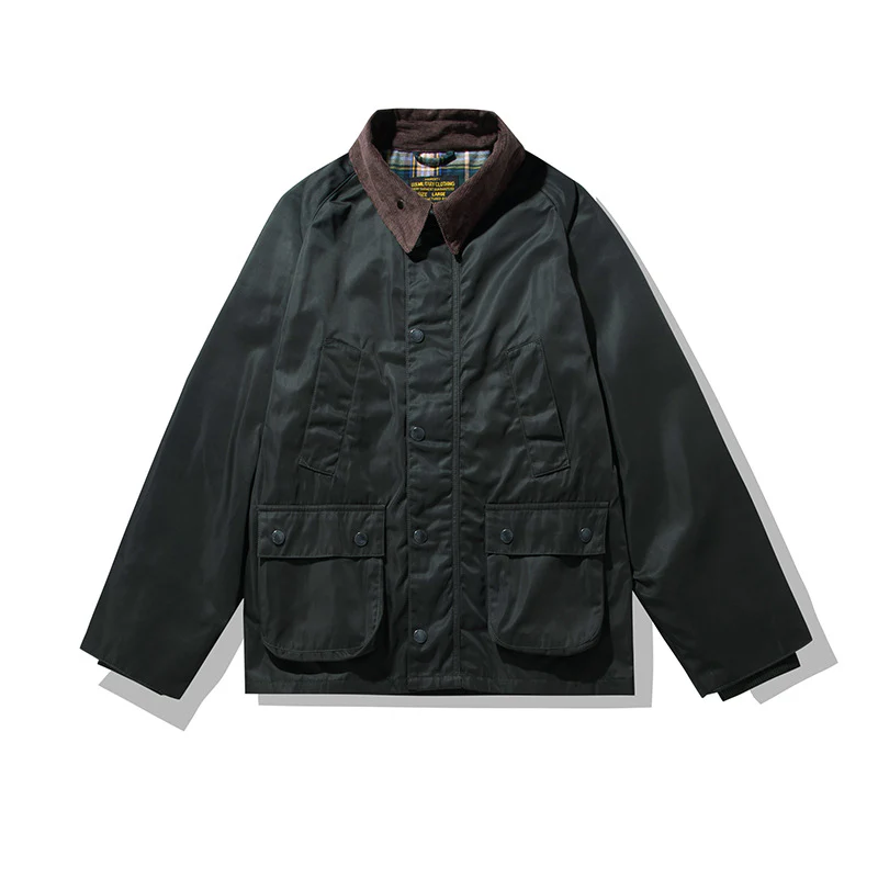 Waterproof hunting oil wax jacket trench coat tooling jacket - Image 4