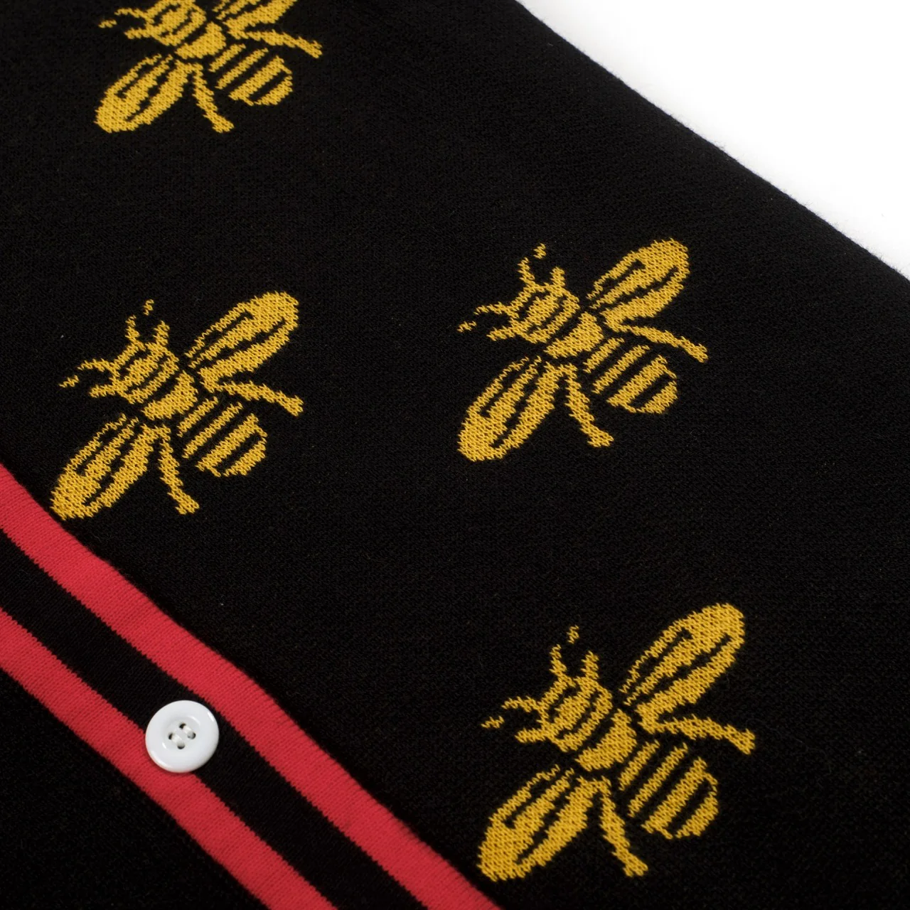 Women's black Bee retro knitted short-sleeved cardigan - Image 2