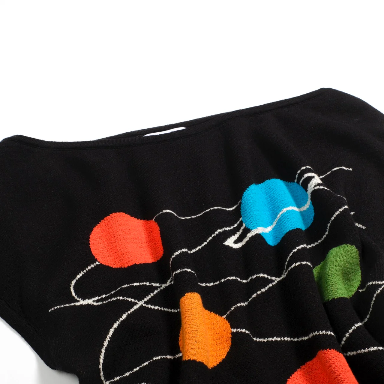 Women's black cross shoulder knit T-shirt - Cropped Length - Image 7