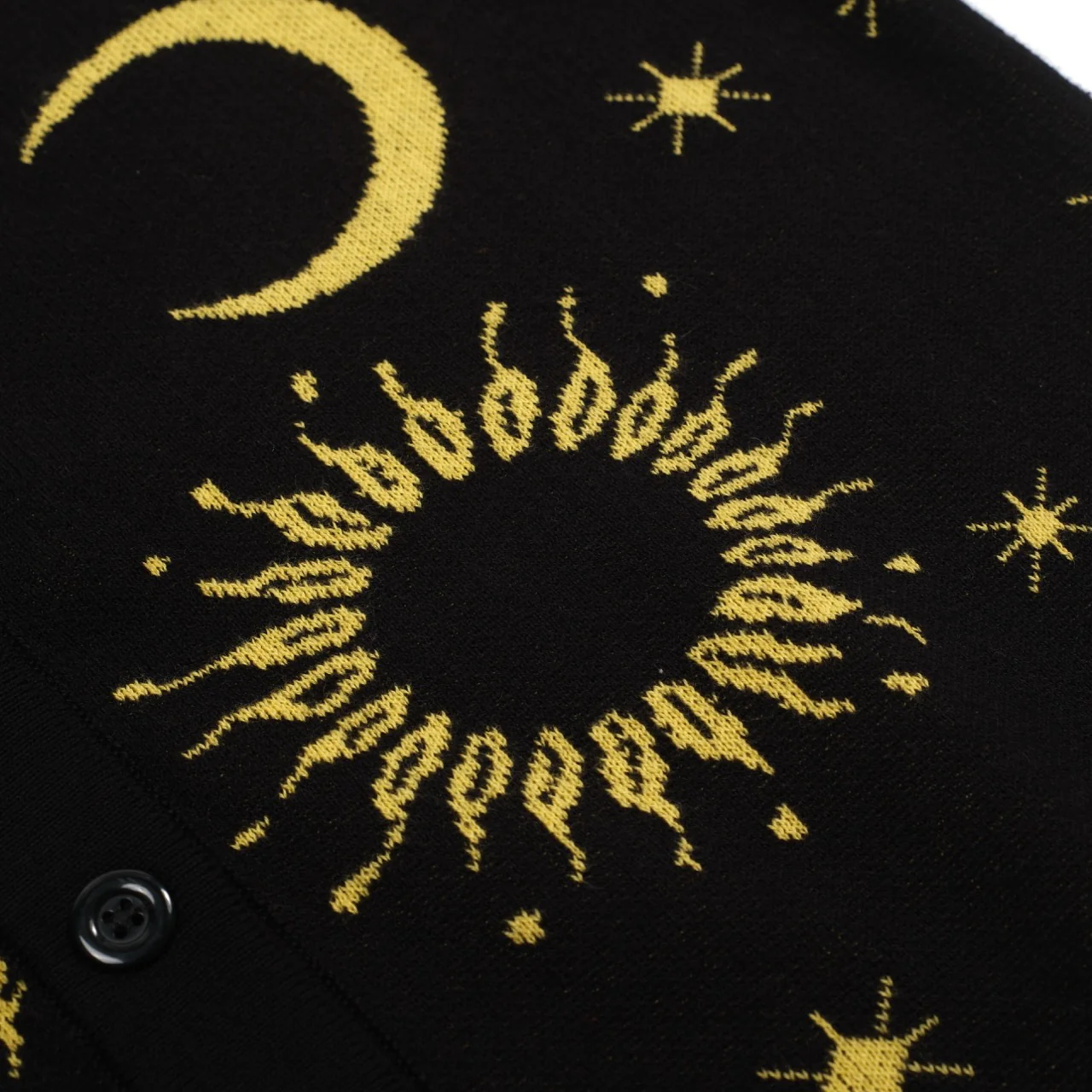 Women's black jacquard jacquard cardigan - Cropped Length - Image 2