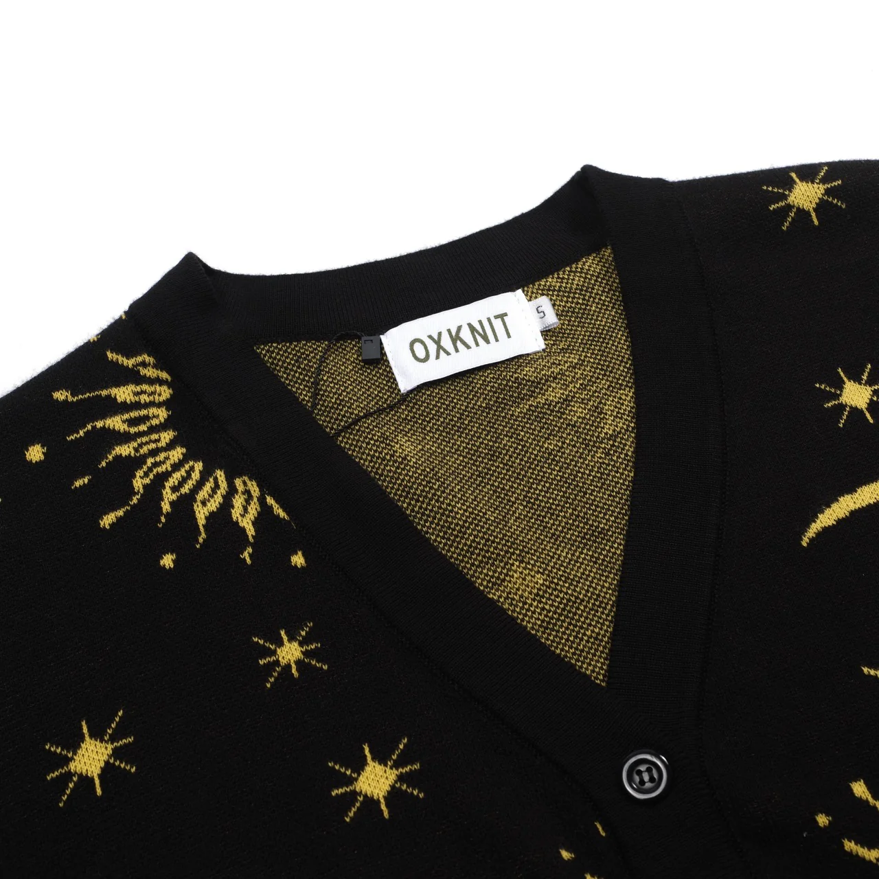 Women's black jacquard jacquard cardigan - Cropped Length - Image 4
