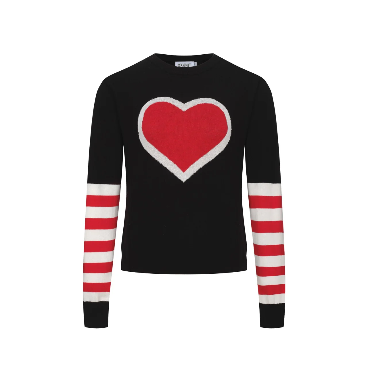 Women's black retro love stripe skirt suit - Image 3