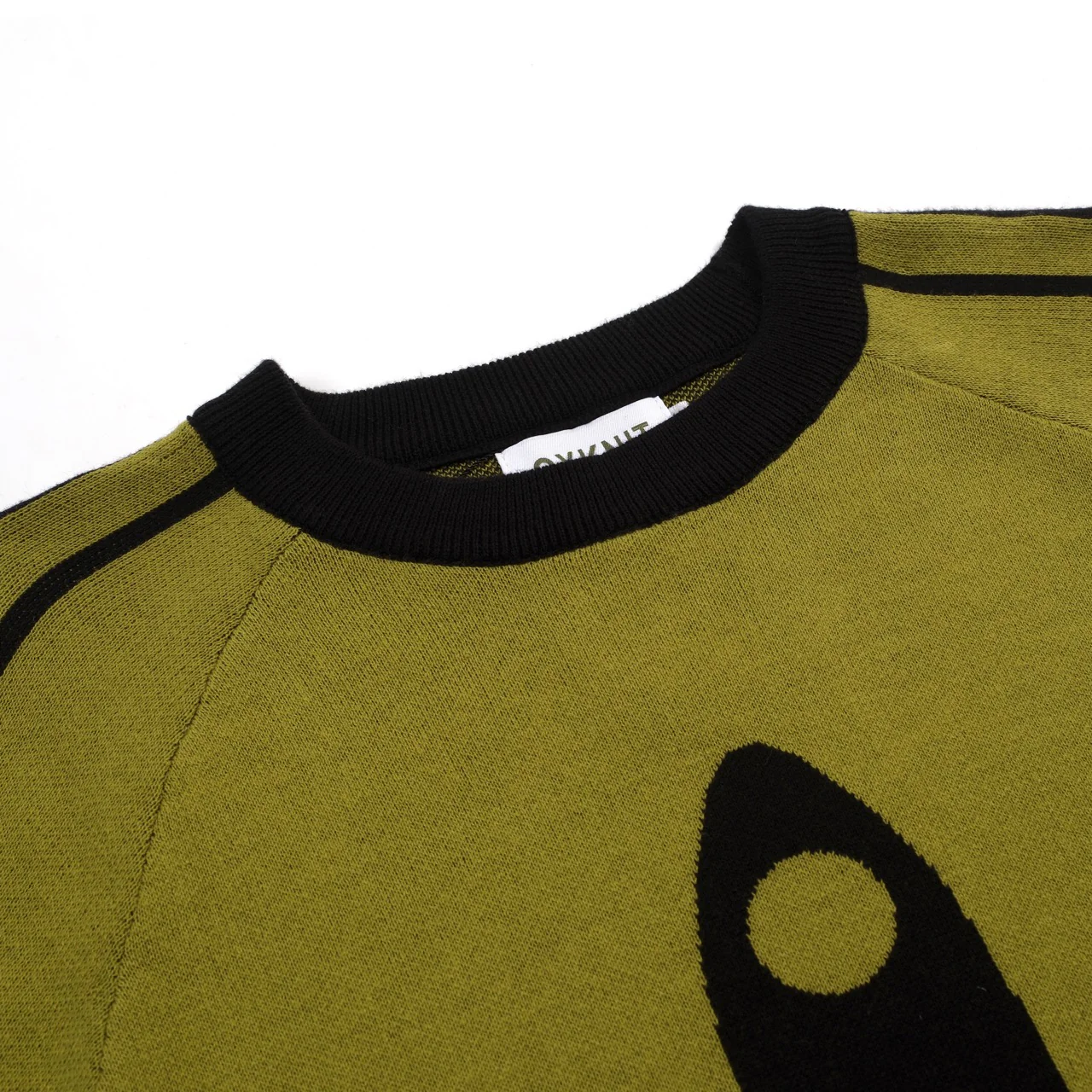 Women's Green Rocket Art Jacquard Knit T-Shirt - Image 4