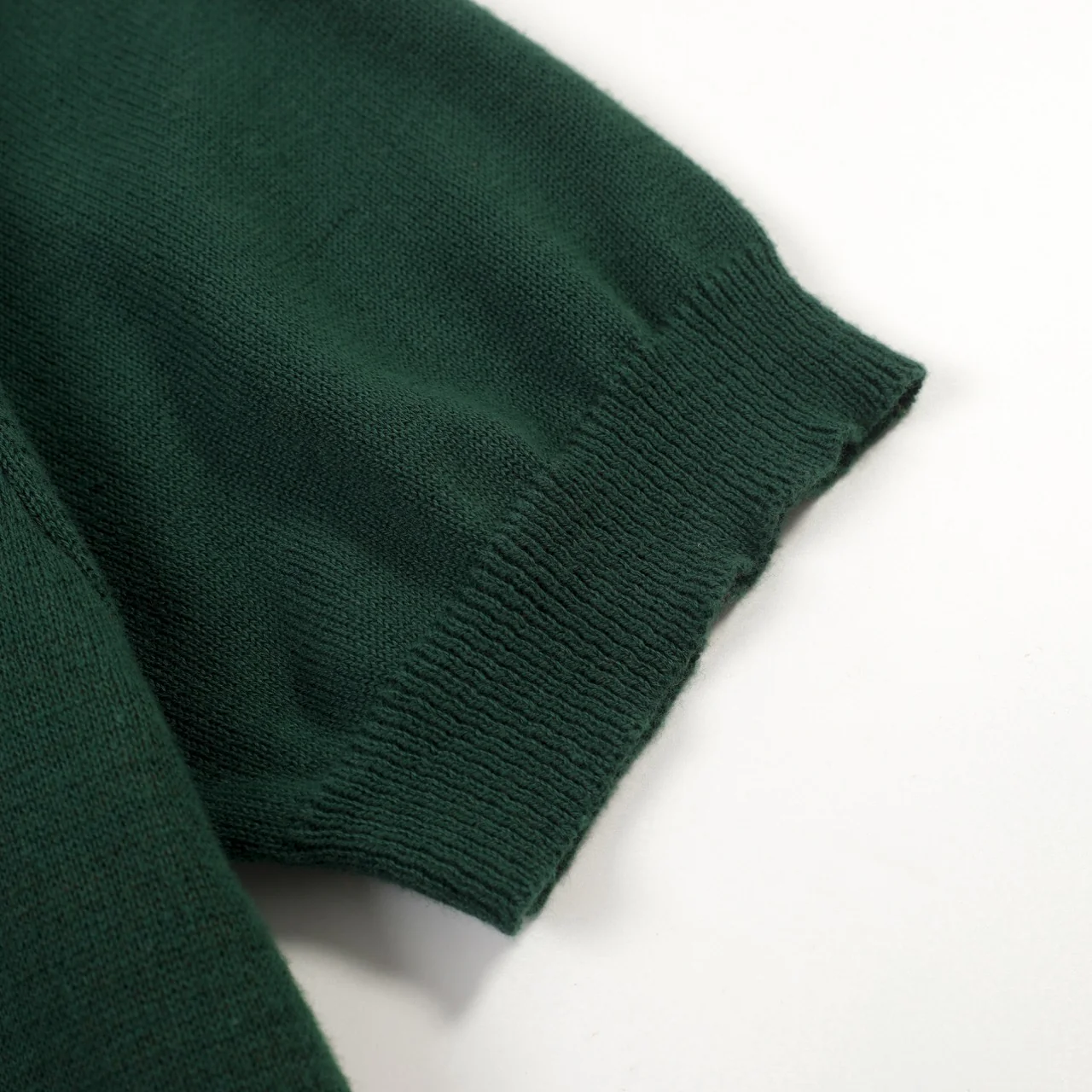 Women's Green Striped Classic Retro Jacquard Knit T-Shirt - Image 4