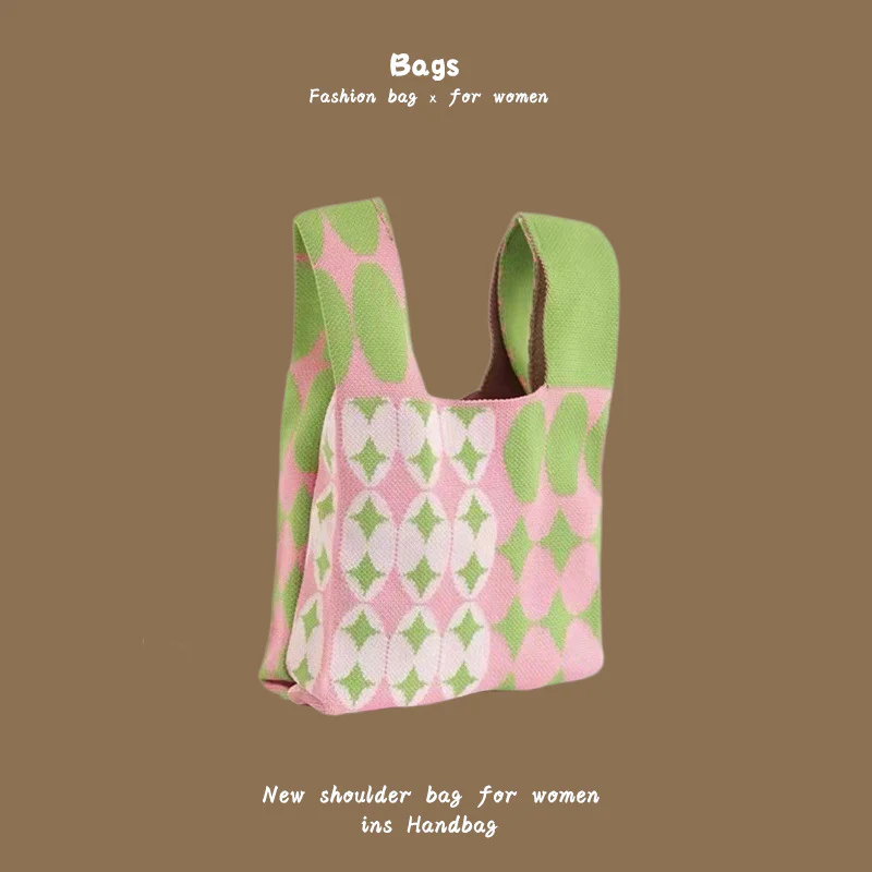 Women's knitted handbag bucket bag - Image 30